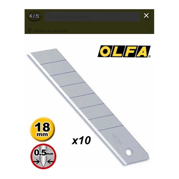 Olfa Cutter - Repuestos (10 Unids) Cuchillos 18 Mm (lb-10)
