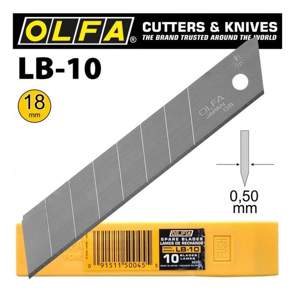 Olfa Cutter - Repuestos (10 Unids) Cuchillos 18 Mm (lb-10)