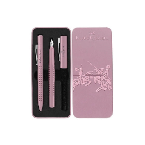 Lapicera Set Grip Faber-castell Rosado Pluma + Boligrafo