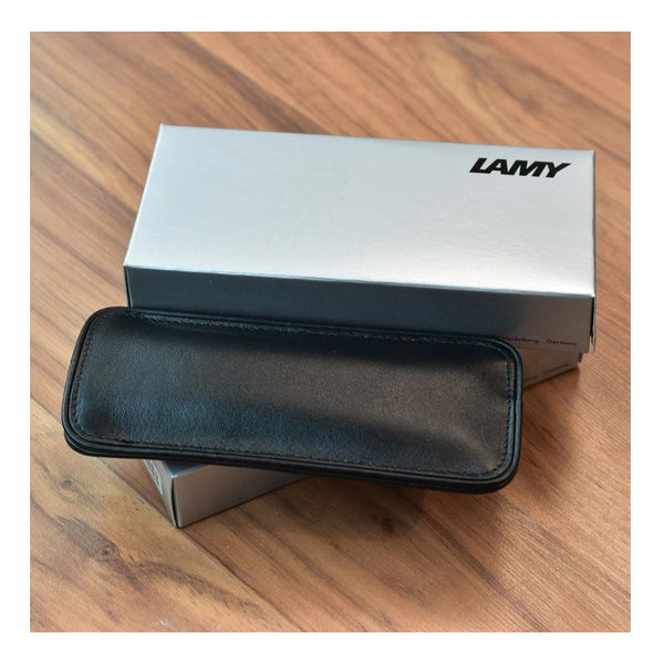 Lapicera Estuche Lamy Leather Plano Para 2 Lápices - Negro