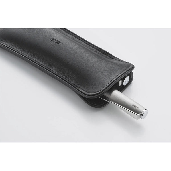 Lapicera Estuche Lamy Leather Plano Para 2 Lápices - Negro