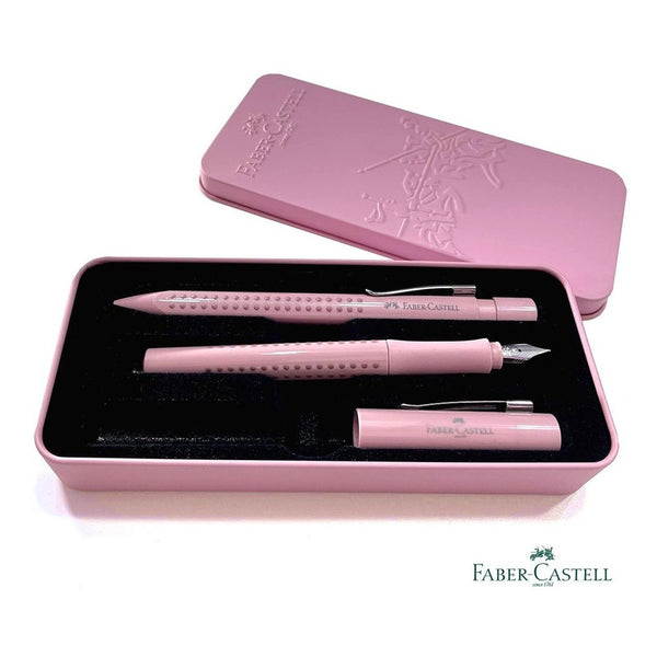 Lapicera Set Grip Faber-castell Rosado Pluma + Boligrafo