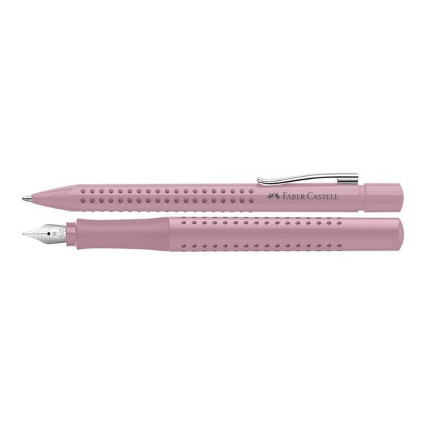 Lapicera Set Grip Faber-castell Rosado Pluma + Boligrafo