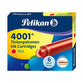 Tinta Para Pluma Fuente Pelikan 4001 - Cartridges - Rojo