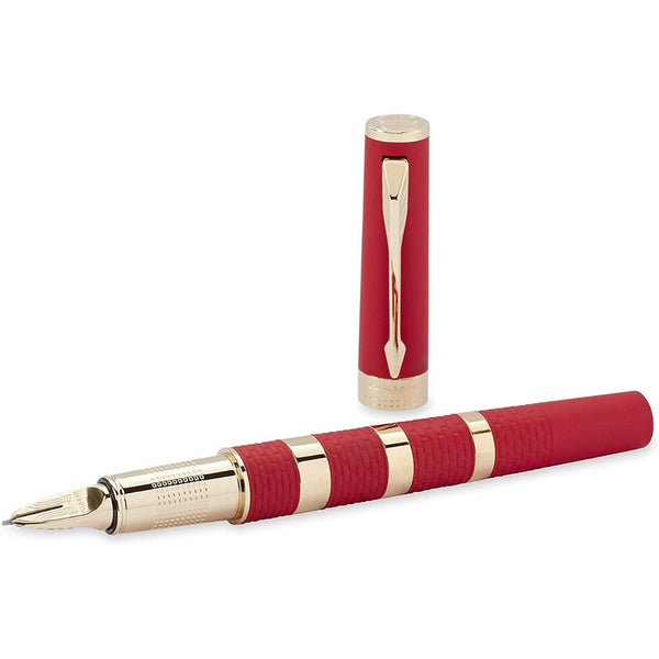 Lapicera Parker 5th Ingenuity Large Red Rubber Rosegold Trim