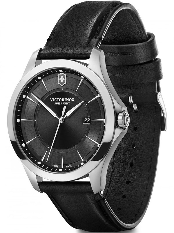 Juego Reloj Victorinox Alliance Black Leather 40 mm + Navaja 241904.1