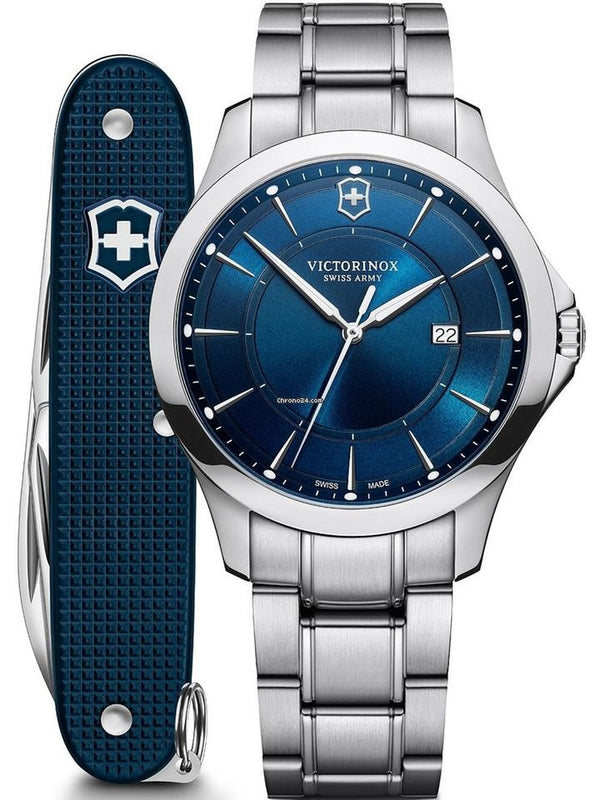 Juego Reloj Victorinox Alliance Blue SS 40 mm + Navaja 241910.1