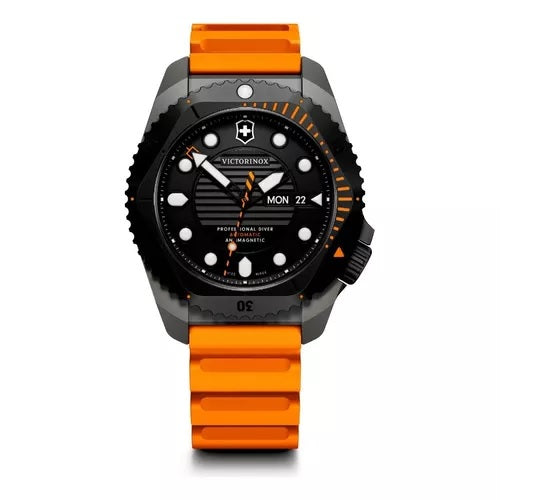 Reloj Victorinox Diver Pro AUTO Orange Strap Black 43mm 241996