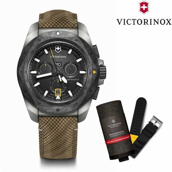 Reloj Victorinox INOX Chrono Leather Strap Black 43mm 241988.1