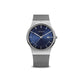 Reloj Bering Men Watch Polished Silver Blue Dial 11938-003