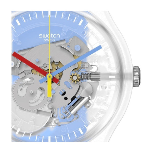 Reloj Swatch Clearly Blue Striped Suok156