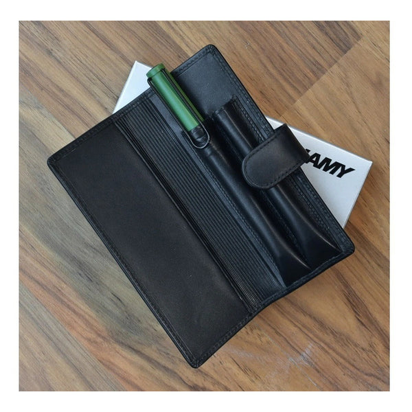 Lapicera Estuche Lamy Leather Folding Para 2 Lápices - Negro